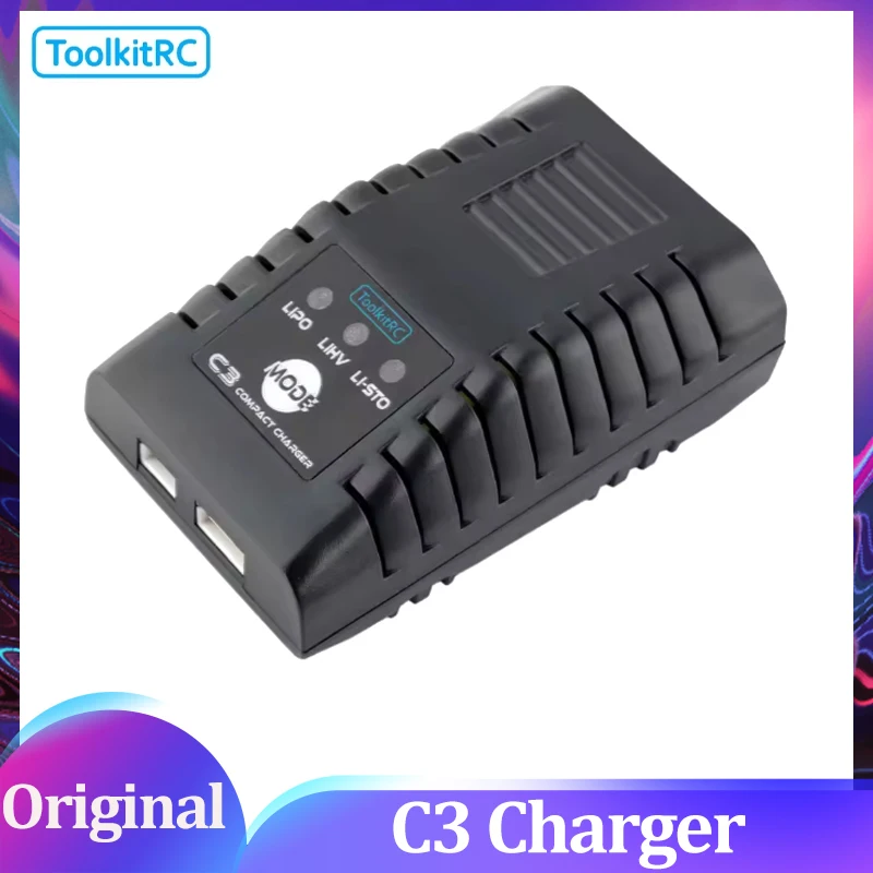 ToolkitRC C3 2-3S Lipo LiHV Charge Functionality Convenient One-touch Storage Mode Compact AC Balance Charger for RC Model