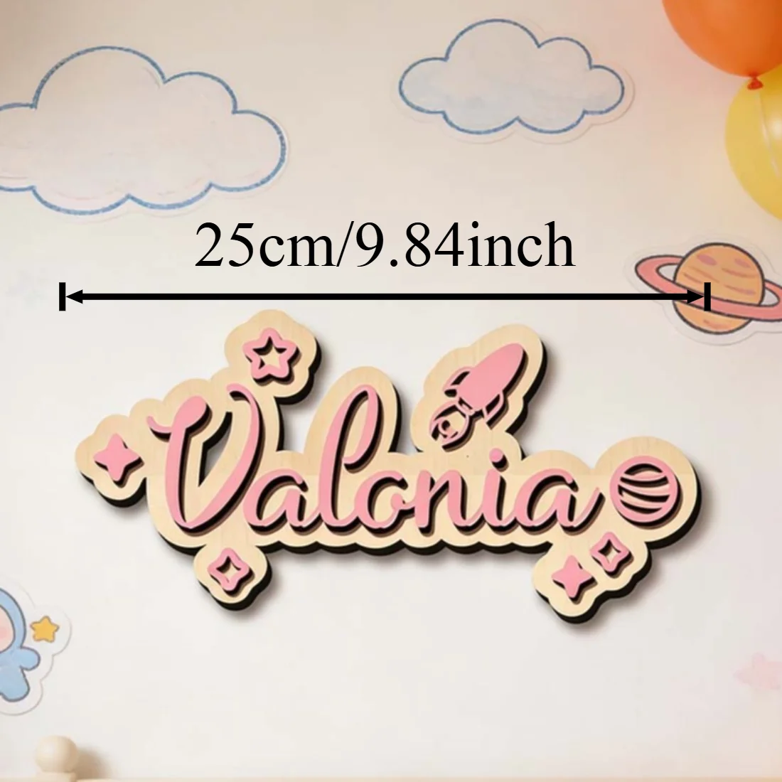 Custom Name Wall Sign with Bunny Graphic, Personalized Layered Name Plaque, Cute Art for Girls Nursery Bedroom Baby Shower Gift