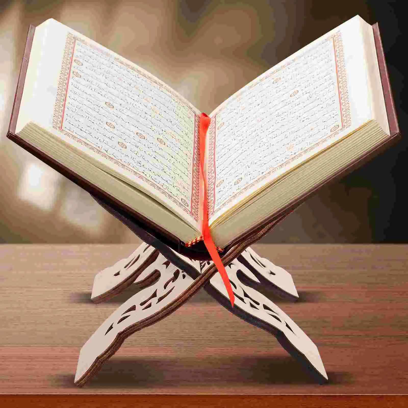 Book Shelf Home Stand Tablet Support Grace Confucian Classic Wooden Bible Eid Mubarak Prayer