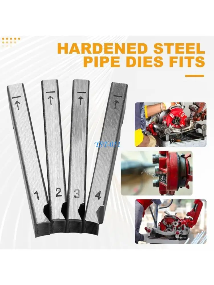 

E15A Pack Of 4 Pipe Threader Dies Pipe Threading Equipment For 1 2 Inch Pipe Use