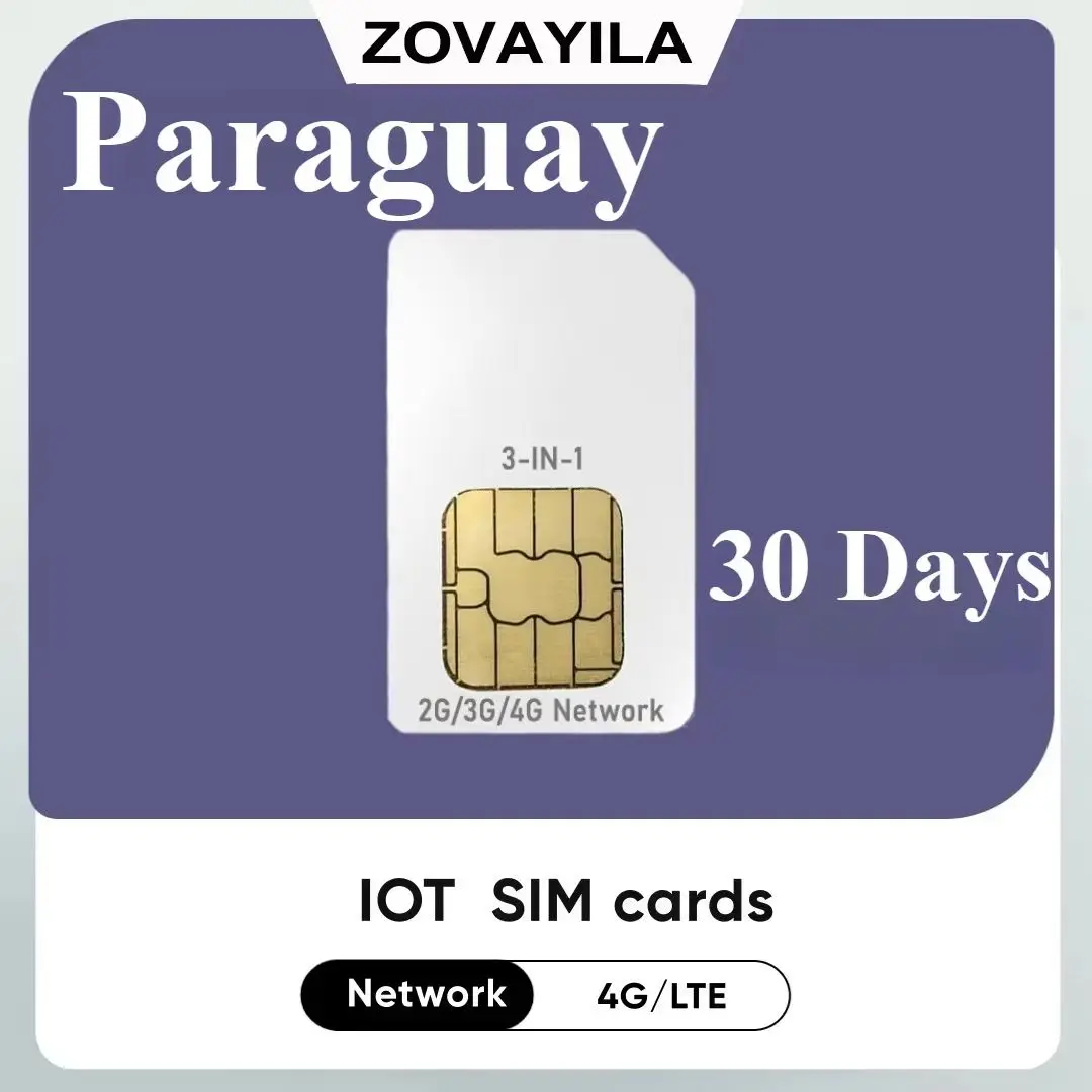 Paraguay 4G LTE GPS Tracker SIM Card M2M IoT Telematics Flexible No Contract No Bundled Consumption 30 Days with 30MB Data Roa