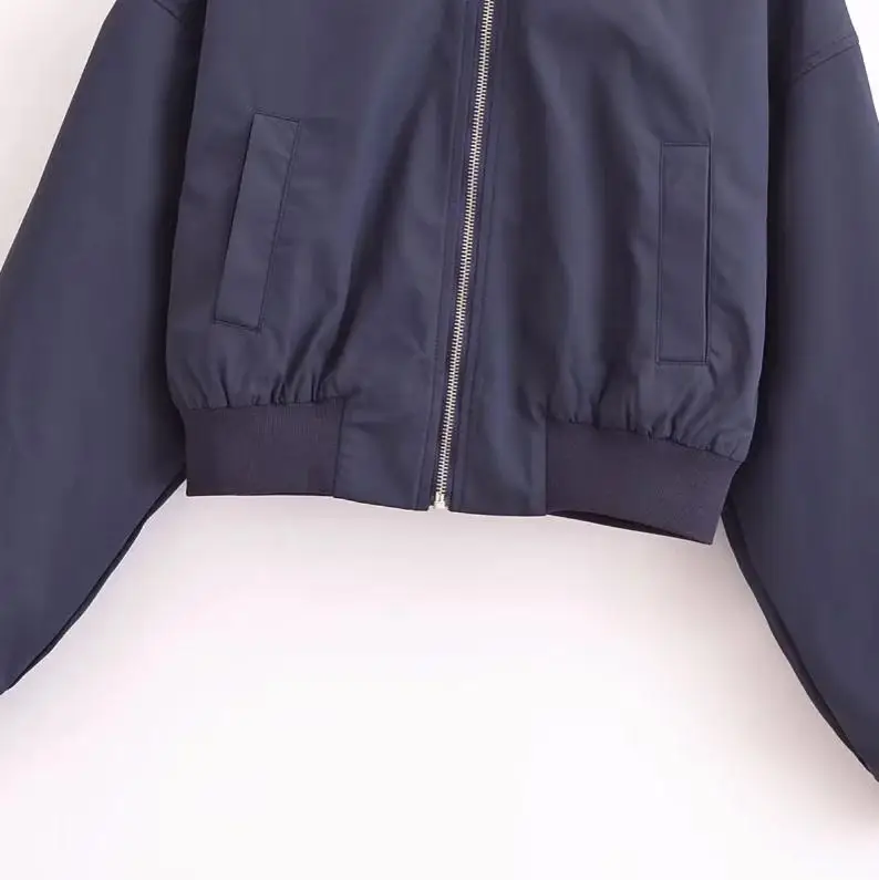 Street Sle Retro ex ort Flight Jaet Manteau de baseball à col visible pour femme avec kets Vêtements d'extérieur polyvalents ort