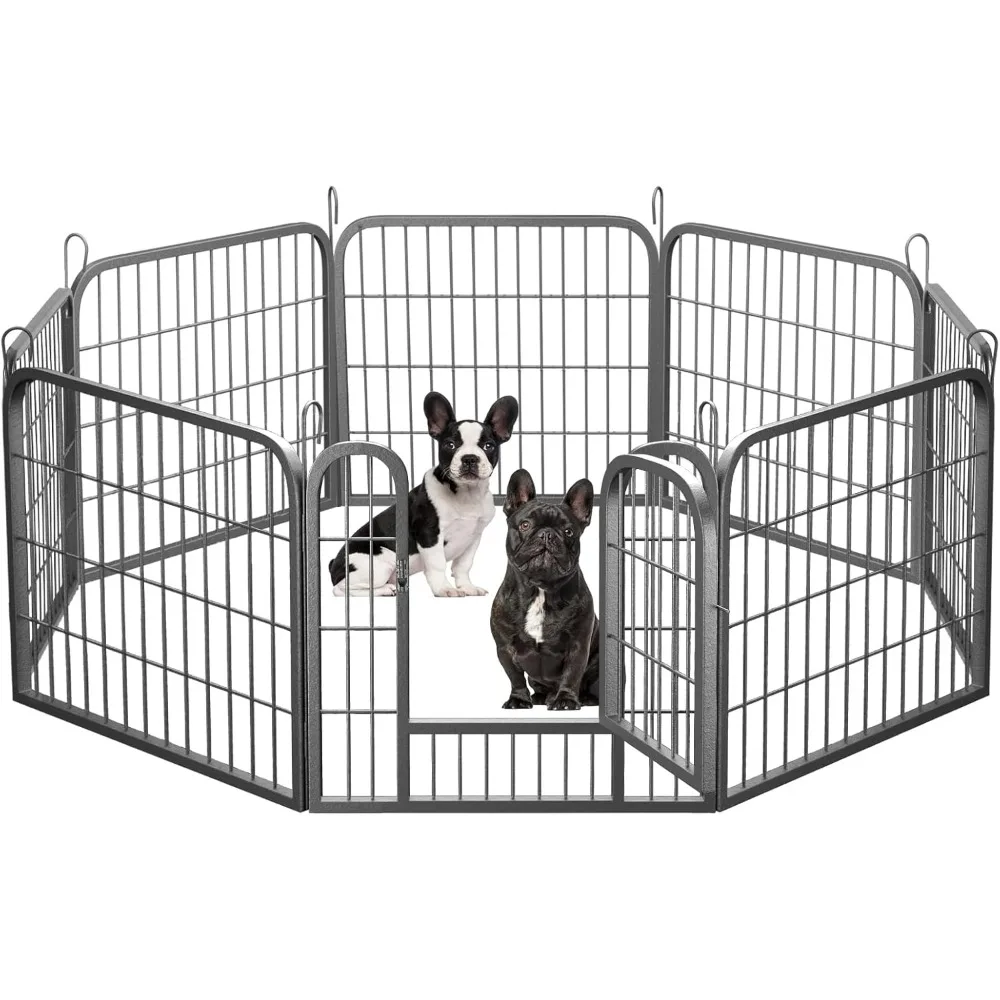 

Dog Fence Puppy Pen Outdoor Pet Playpen Portable Dog Kennel Indoor Large Enclosure Heavy Duty Metal Play Yard Gate