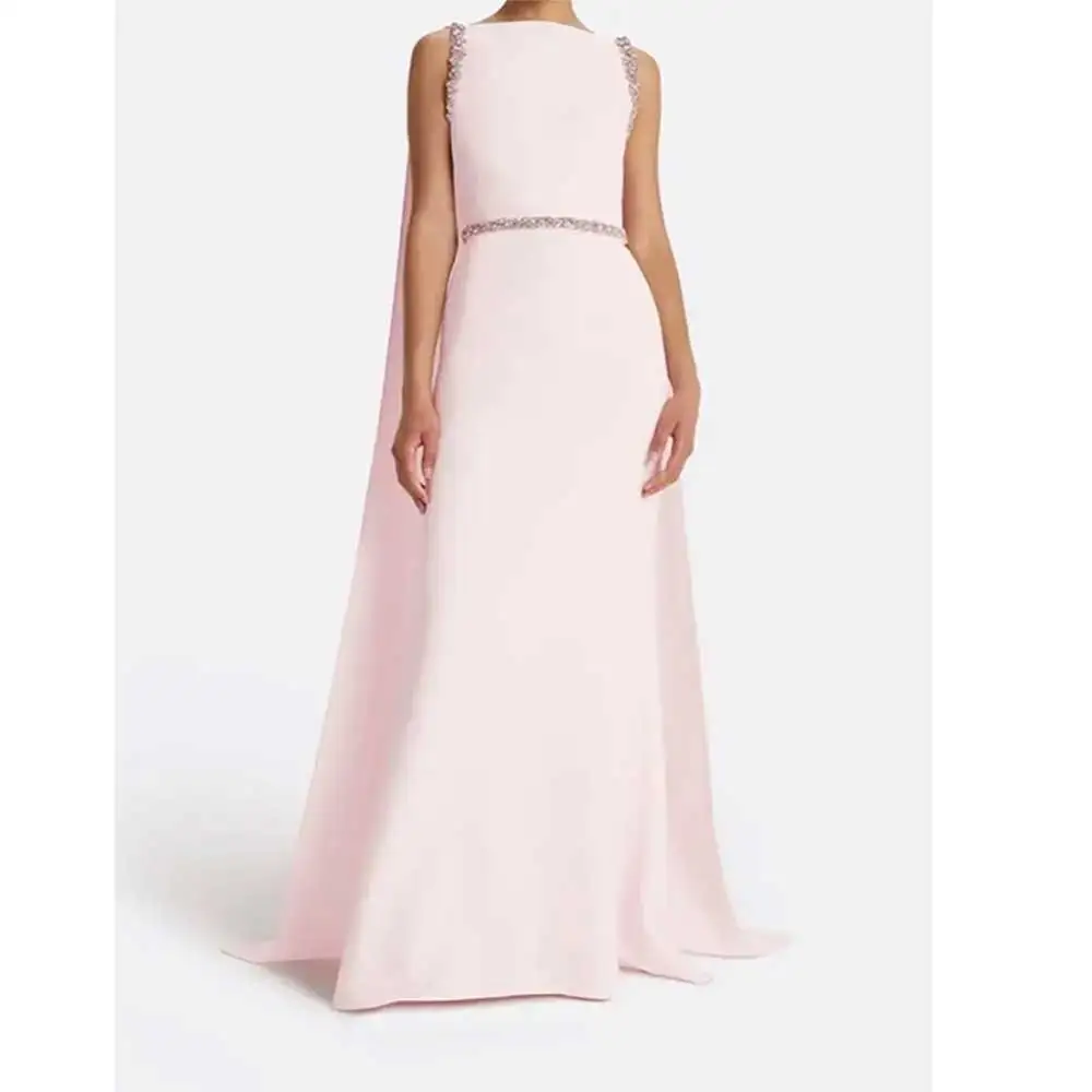 

Женское вечернее платье без рукавов, платья для выпускного вечера с бриллиантовой аппликацией и круглым вырезом, вечернее коктейльное банкетное платье, Саудовская Аравия, по индивидуальному заказу