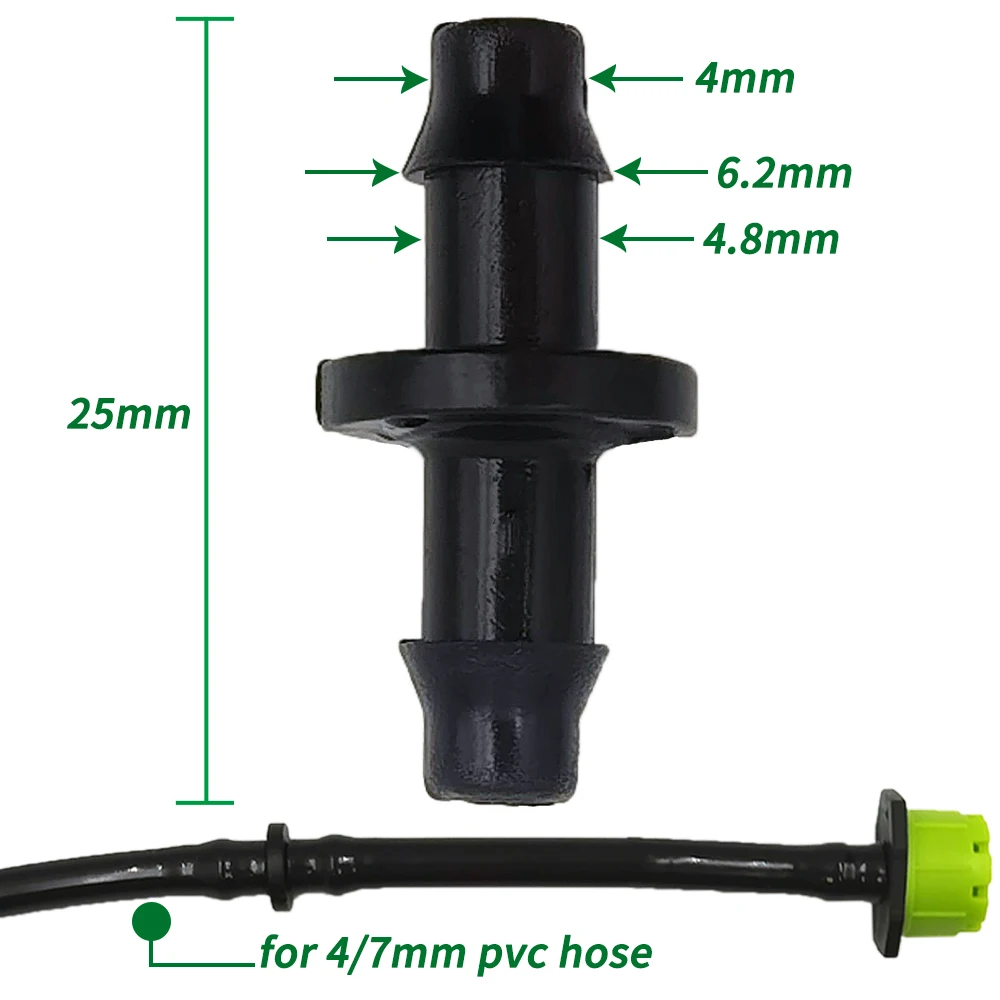20/50/100PCS 1/4'' Barbed Coupling for 4/7mm Hose Tubing Micro Flow Drip Irrigation Watering Straight Connectors Fittings