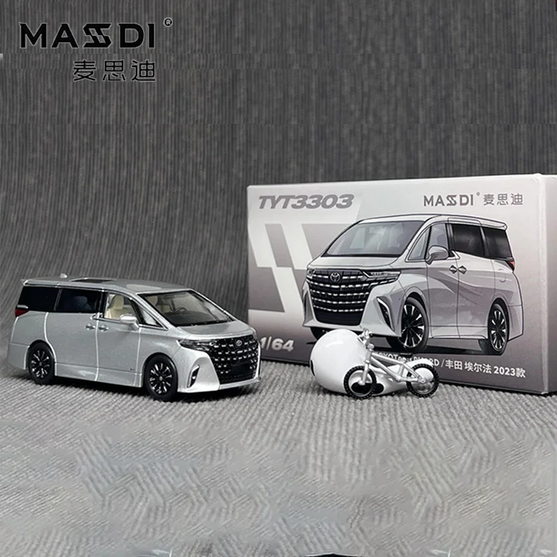New Stock Masdi 1:64 2023 Toyota Alphard Mpv Simulation Alloy Miniature Die-Cast Car Model Custom Children'S Toy Collection Gift