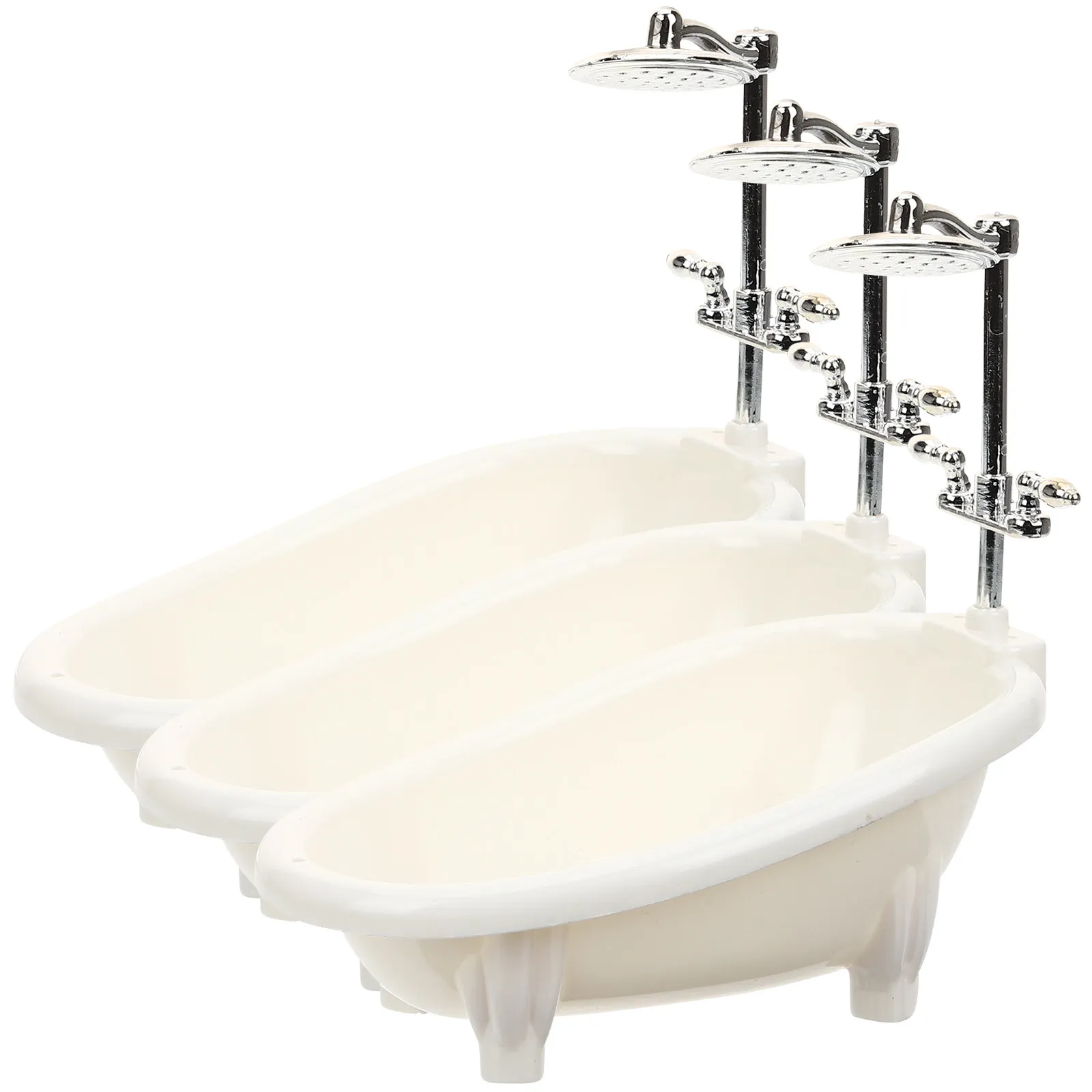 

3Pcs Miniature Bathtub Set Wood Furniture Mini House Accessories Mini Bathroom Decoration Bathtub Miniature House Furniture