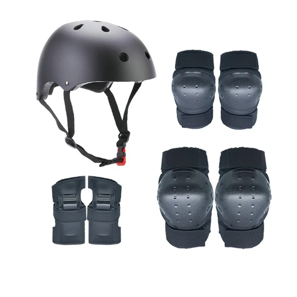 1Set Protective Gear Adults Shock-Absorbing Cycling Skateboard Roller-Skate Safety Black Size S