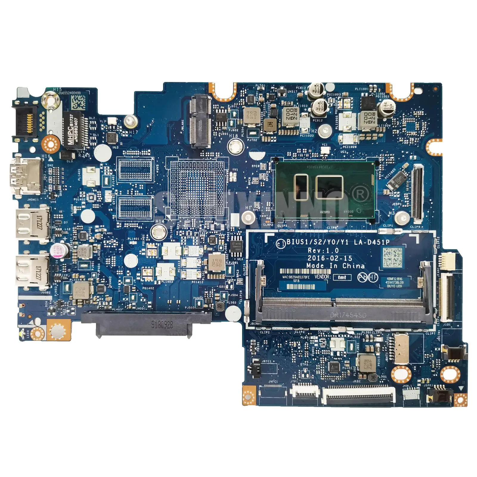 Imagem -02 - Placa-mãe La-d451p para Laptop Lenovo Flex41470 Yoga 510-14isk com 4405u i3 i5 i7 Cpu Ddr4 5b20n07672 5b20l45883