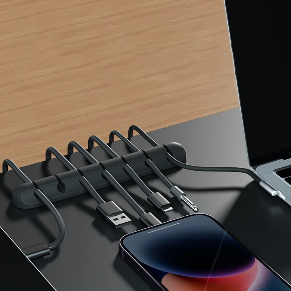 New Black Cable Organizer Silicone Flexible Wire Holder Desktop Tidy USB Cable Winder For Mouse Keyboard Earphone Protector