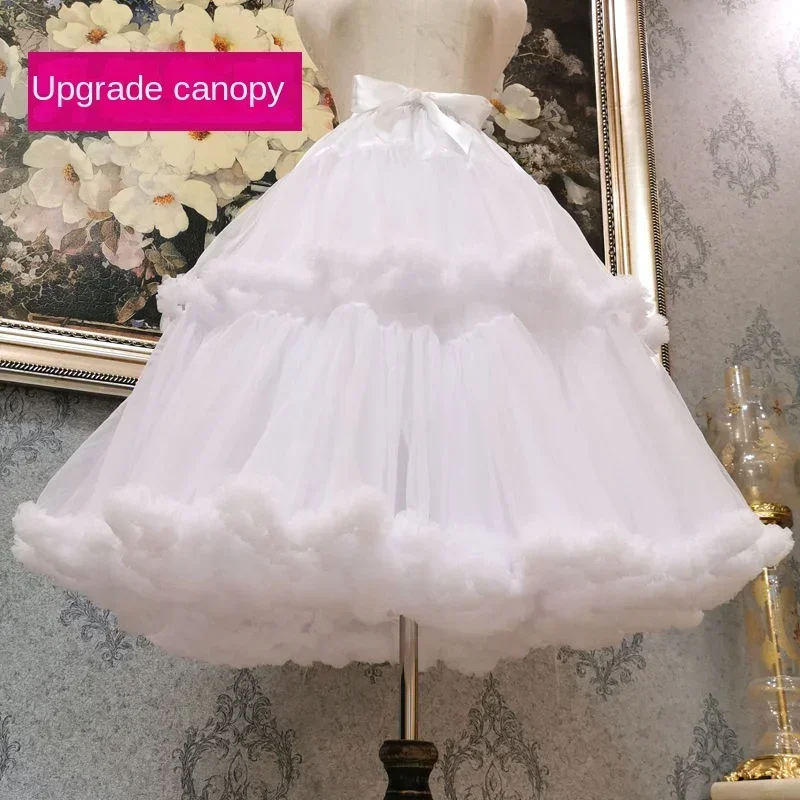 MAGOGO Women Lolita Petticoat Double Layers Fluffy Tulle Clouds Skirt Daily Violent Boneless Soft Yarn Ballet Dance Underskirt