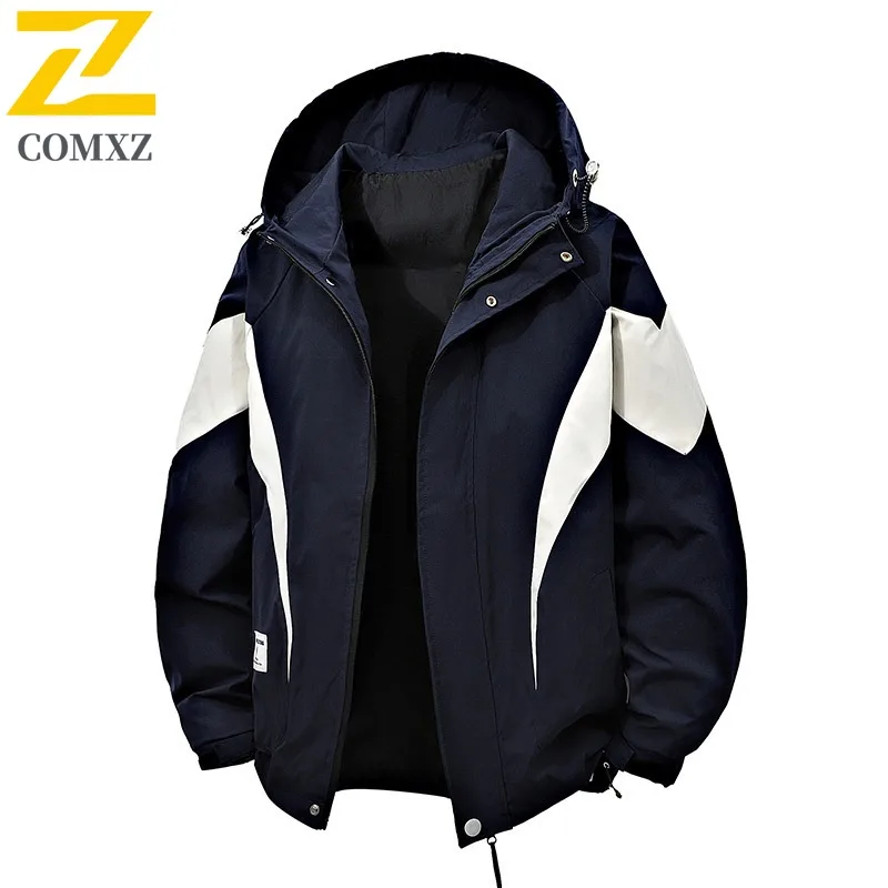 

Men's Hooded Loose Fit Workwear Jacket Windproof Waterproof Mountain Outdoor Softshell Coat with Fleece Lining MOLLE System 2025