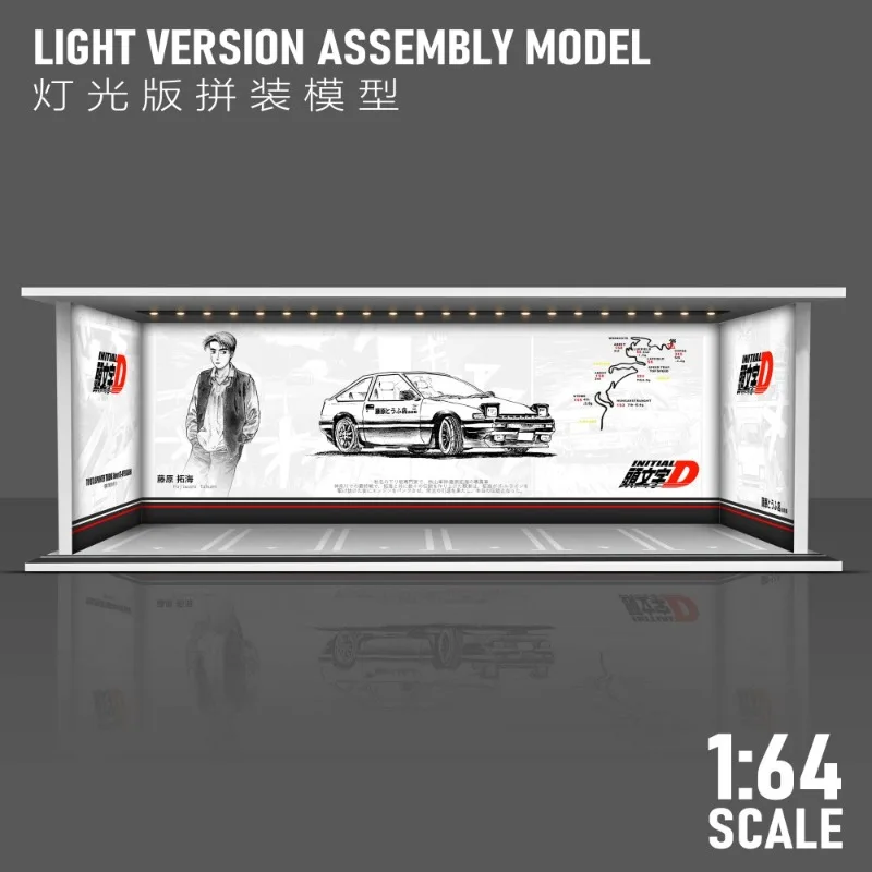 عجلات ساخنة مصغرة 1/64 مقياس موقف للسيارات نموذج محاكاة المشهد عرض مضيئة بولي كلوريد الفينيل عرض موقف جمع اللعب الصبي