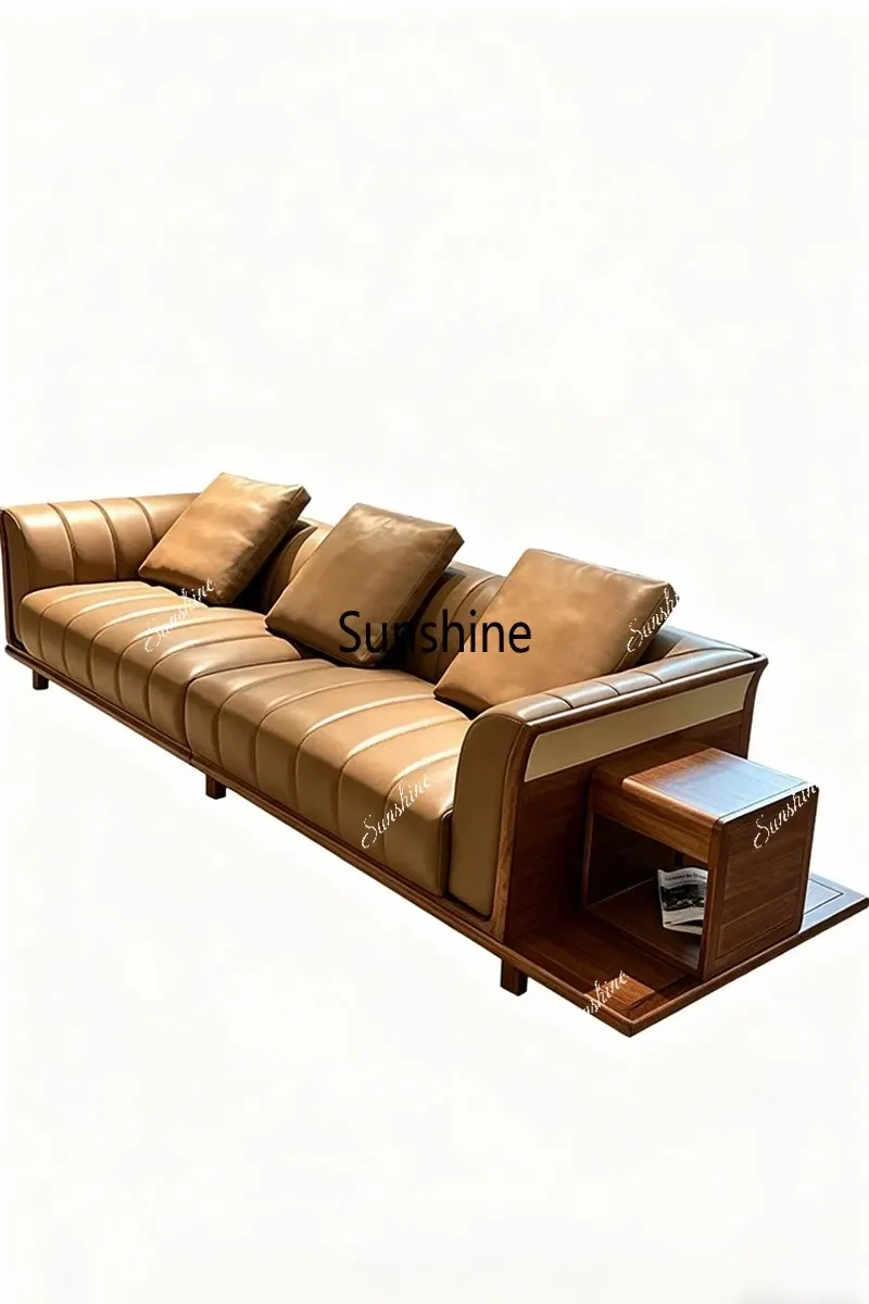 

YItalian minimalist, sofa small apartment high-end light luxury solid wood straight row customization
