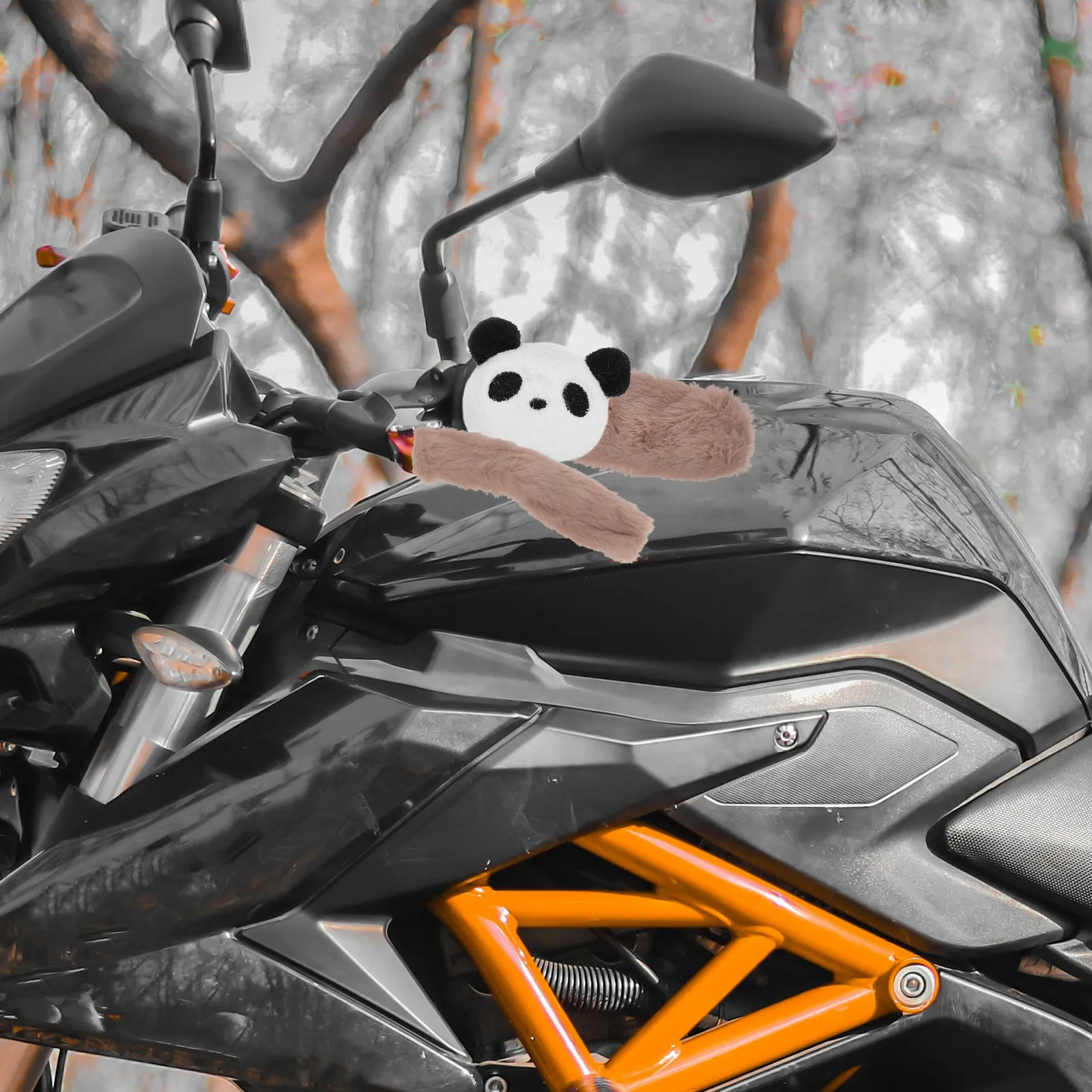 2Pcs Cute Cartoon Warm Handlebar Covers Soft Electric Bike Motorcycle Hand Grip Wrap Anti-Slip Protective Tricycle Handle Cover