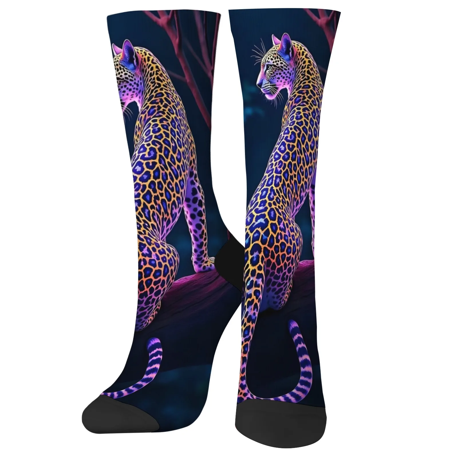 

Leopard Leopard Theme Crew Socks Harajuku Retro Print Hip Hop Socks Soft and Comfortable Unisex Street Funny Happy Fun Gift