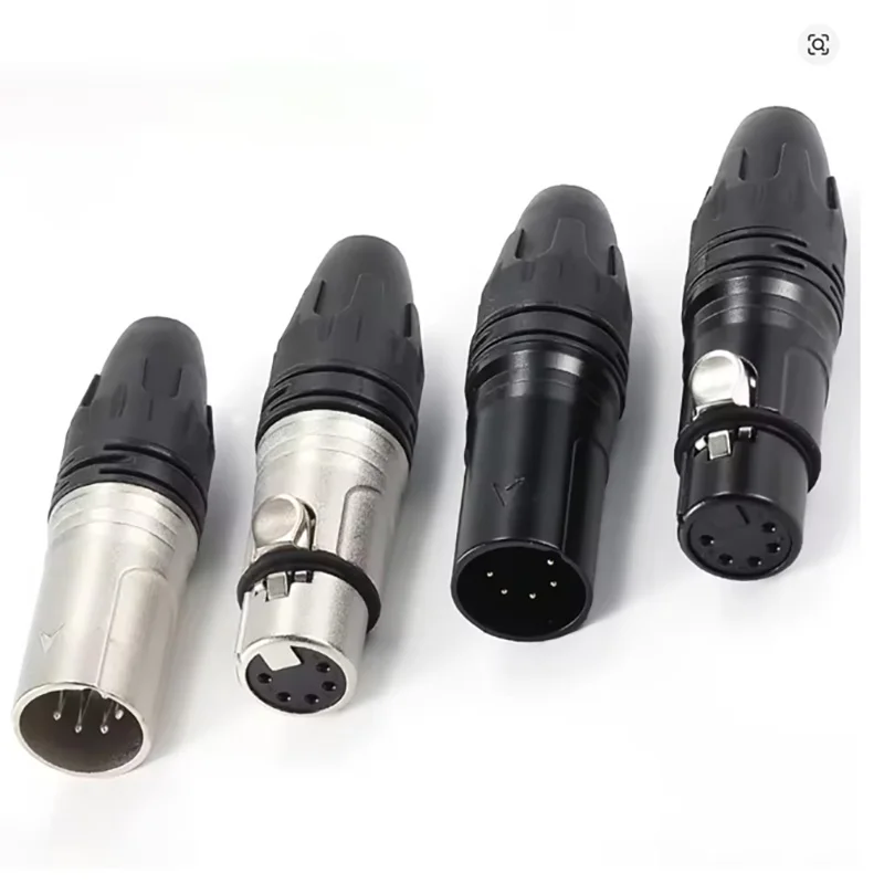 

XLR 5-Pin MIC Cable Connector – Male/Female Audio Plug Adapter for Mixer, Stage, Sound Equipment