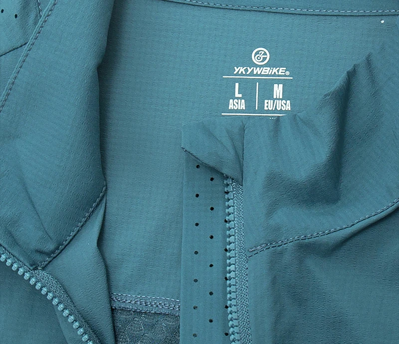 YKYW Herren winddichte wasserdichte Langarm-Radjacke YKK Doppelreißverschluss atmungsaktive MTB-Fahrradbekleidung Tops Pro Team Jersey – Detail 8