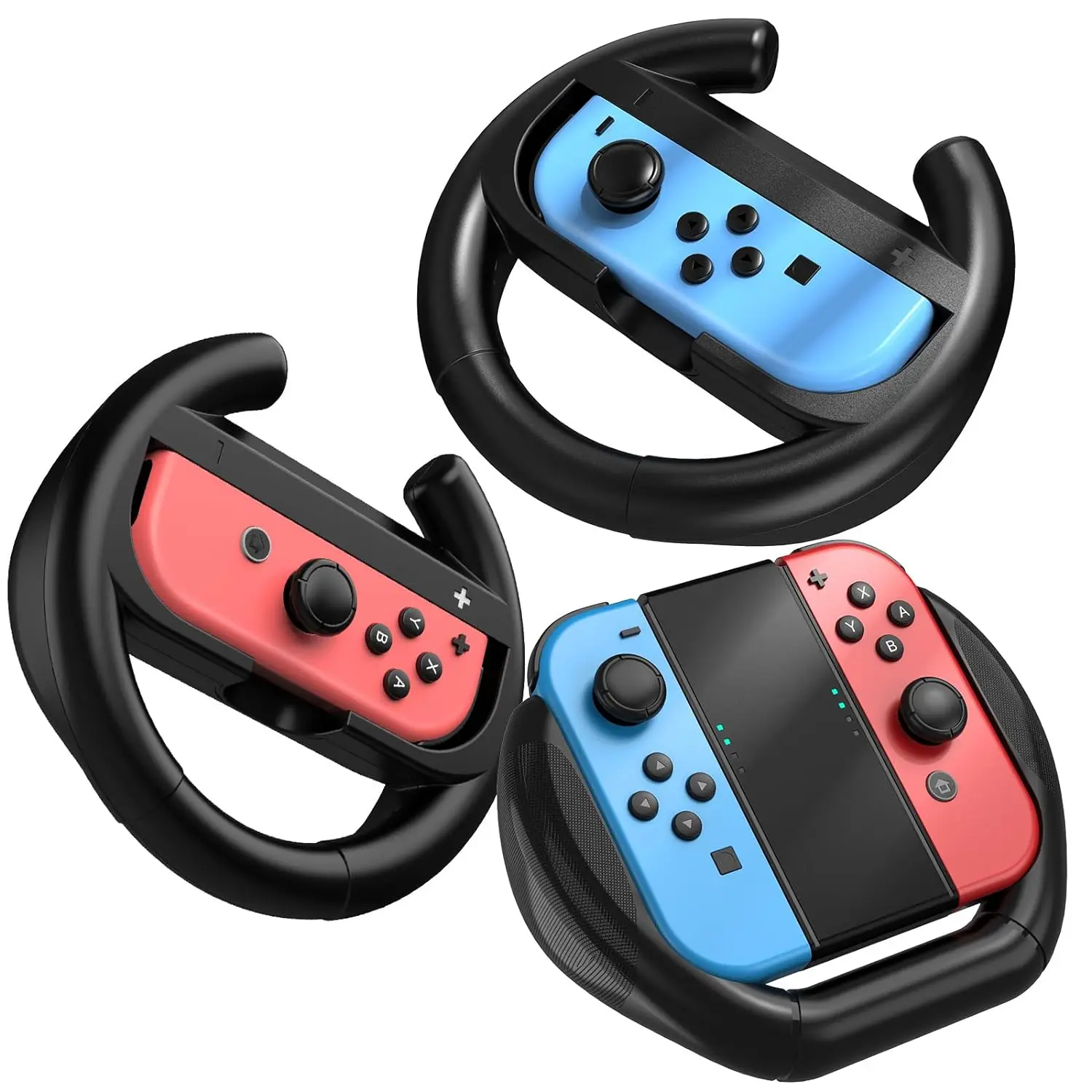 Switch Steering Wheels Compatible with Switch/Switch OLED Joy-Con Controllers, Racing Wheels for Mario Kart 8 Deluxe