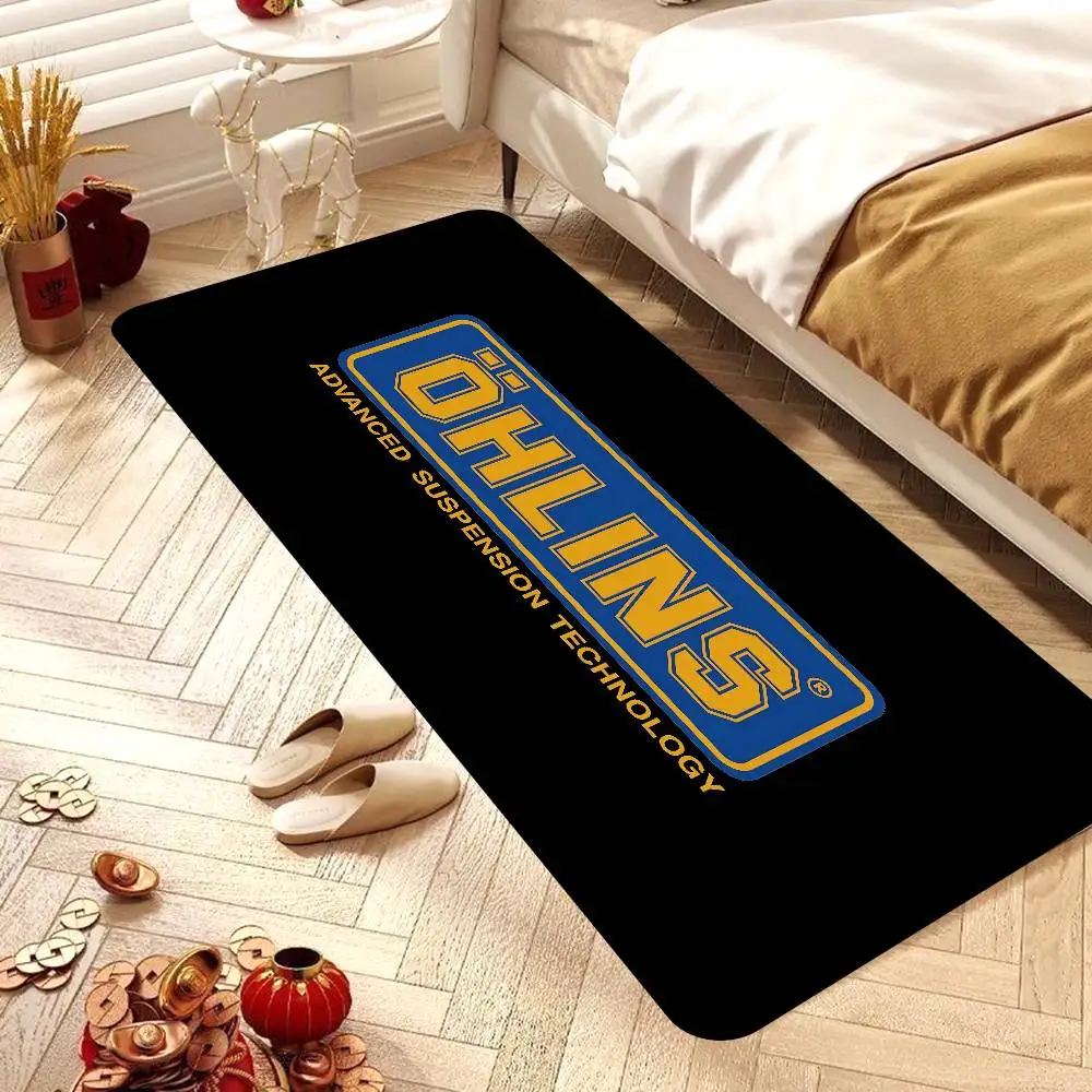 O-Ohlins Motorcycle Floor Mat Anti-slip Absorb Water Long Strip Cushion Bedroon Mat Alfombra