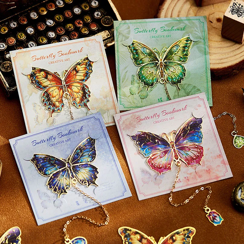 Marcapáginas De Metal De mariposa, suministros escolares, Separador De Libro, accesorios para libros, Marcapaginas, marcapáginas De página