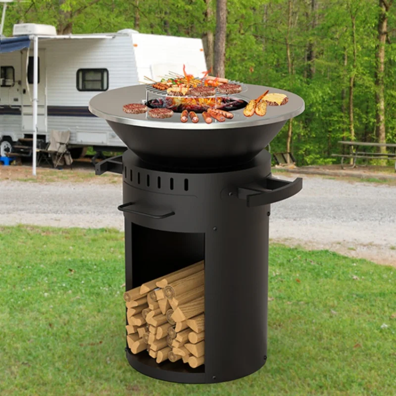Stufa da giardino Riscaldamento Stufa per barbecue Stufa a legna verticale Stufa multifunzione Stufa da giardino