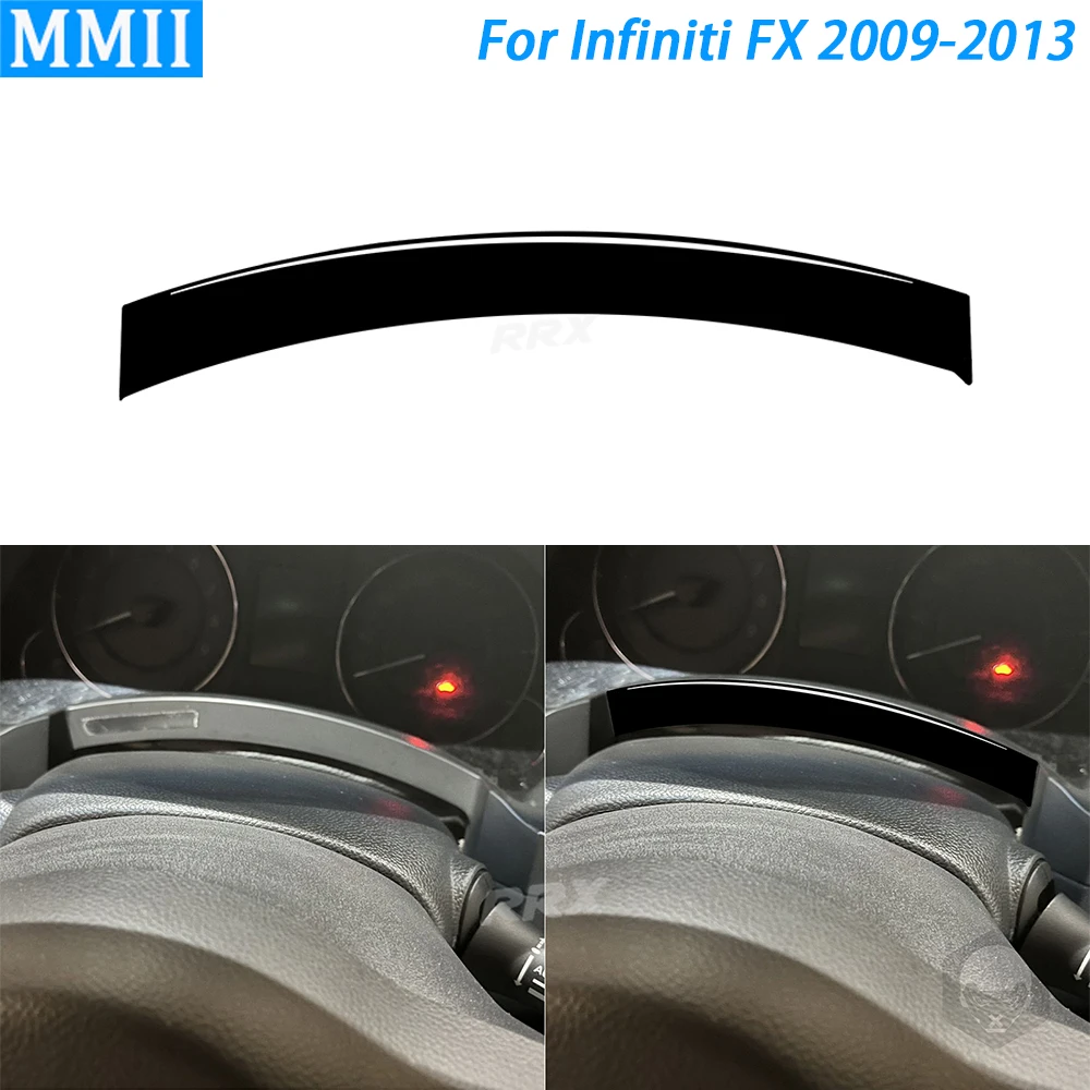 For Infiniti FX 2009-2013 Piano Black Speedometer Dashboard Panel Decorative Strips Car Interior Decoration Accessories Sticker