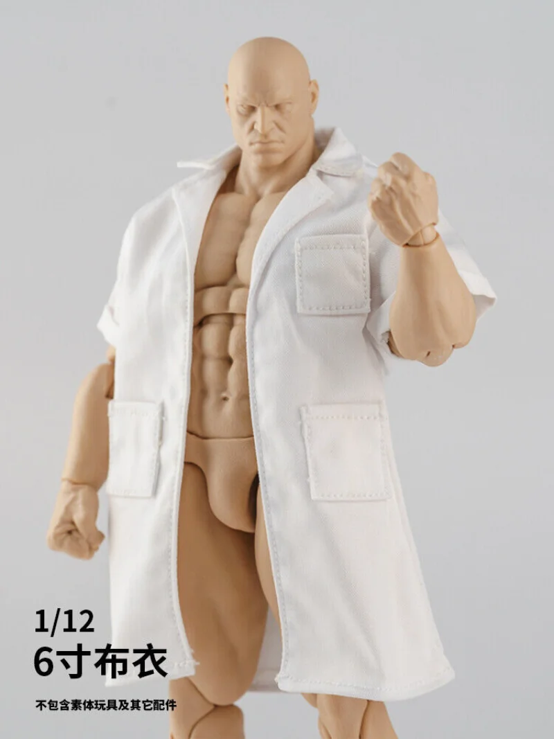 1/12 Scale SoldierDoctor White Coat （With Iron Wire）Model for 6''7'' Figure