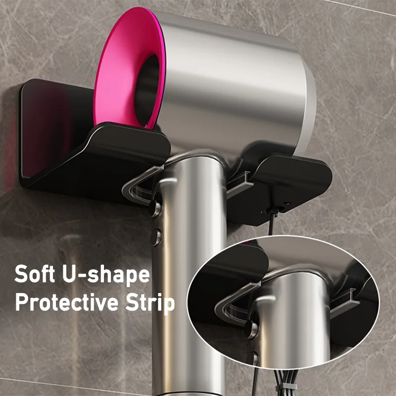 حامل مجفف الشعر ذاتي اللصق على الحائط لـ Dyson Laifen Xiaomi مجفف الشعر حامل اليد الحرة مهد رف الحمام بدون حفر