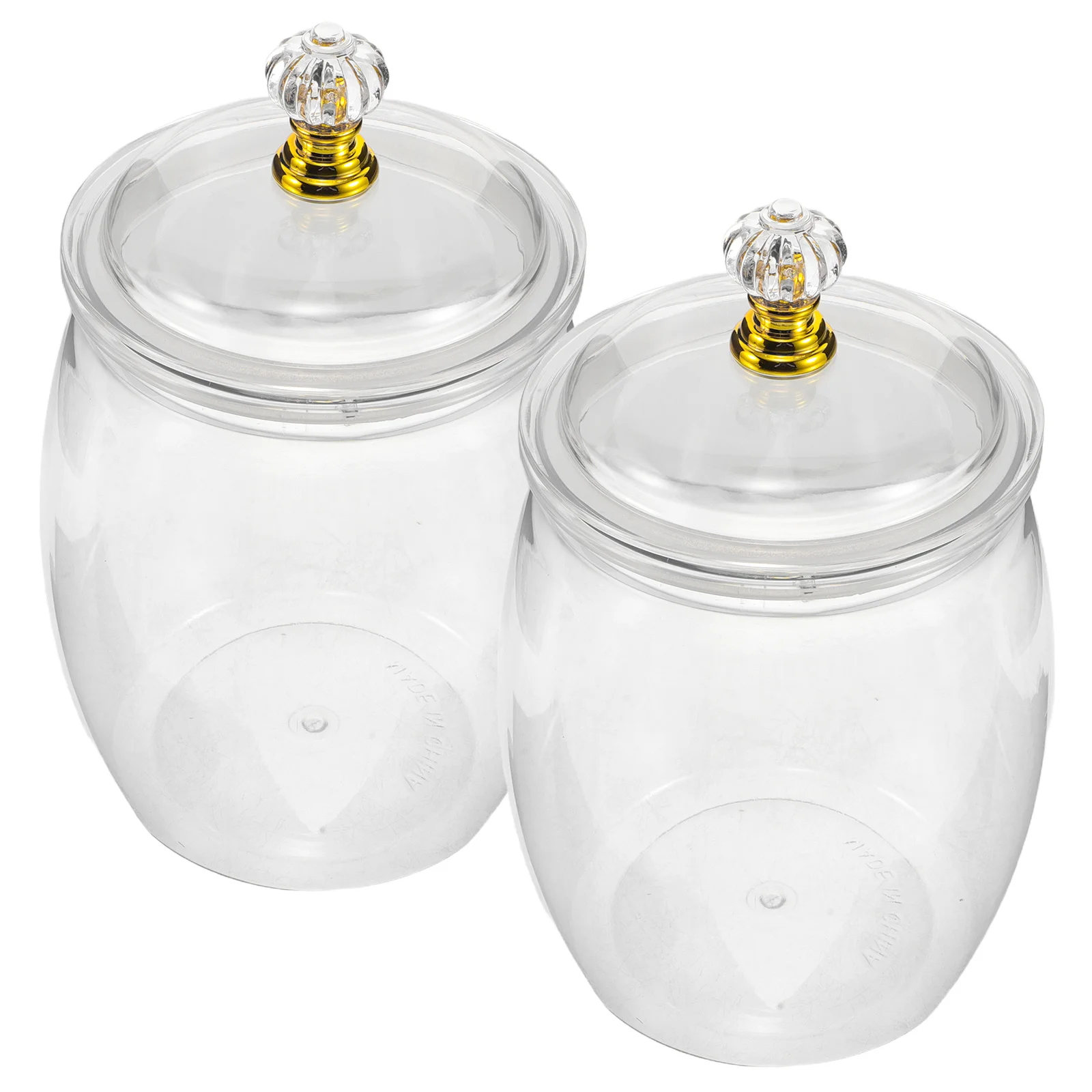 

2Pcs Clear Plastic Candy Storage Jars Airtight Seal Large Cookie Containers Snack Organizer Transparent Plastic Storage Jar Set