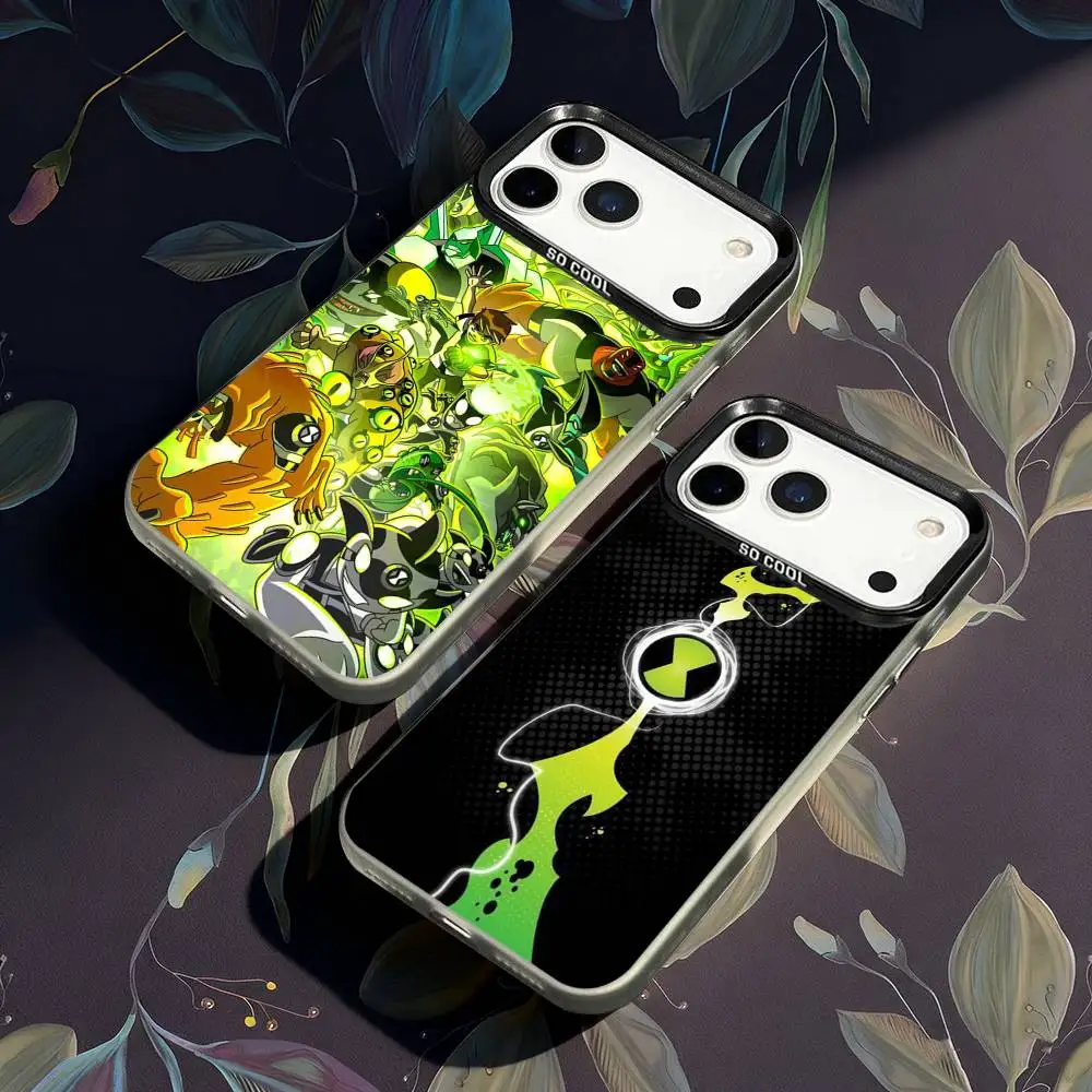 

Cartoon Ben 10 Phone Case For iPhone 17,16,15,14,13,12,X,8,Pro,Max,Plus,E,SE4,Air,Mini IMD Matte Black