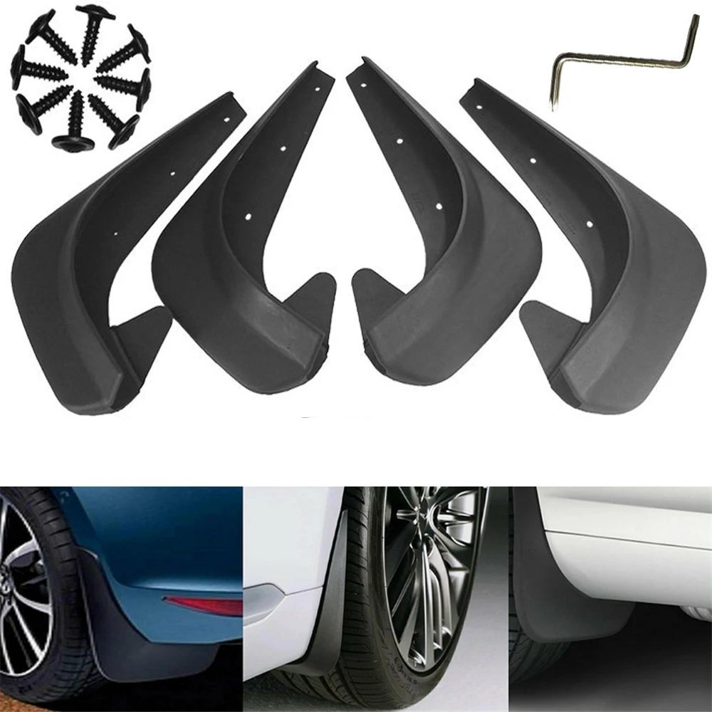 

4PCS Universal Plastic Mud Flaps Splash Guards Car Front Rear Fender Protection Mudguard Hardware for Vehicle Wear Resistant