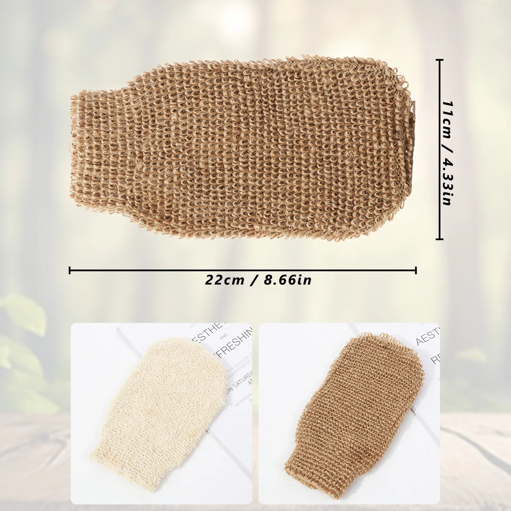 قفاز حمام مقشر، قطعة واحدة من الكتان القنب الطبيعي خيارات الملمس الصلب والناعم قفاز فرك للتنظيف العميق للجسم #6