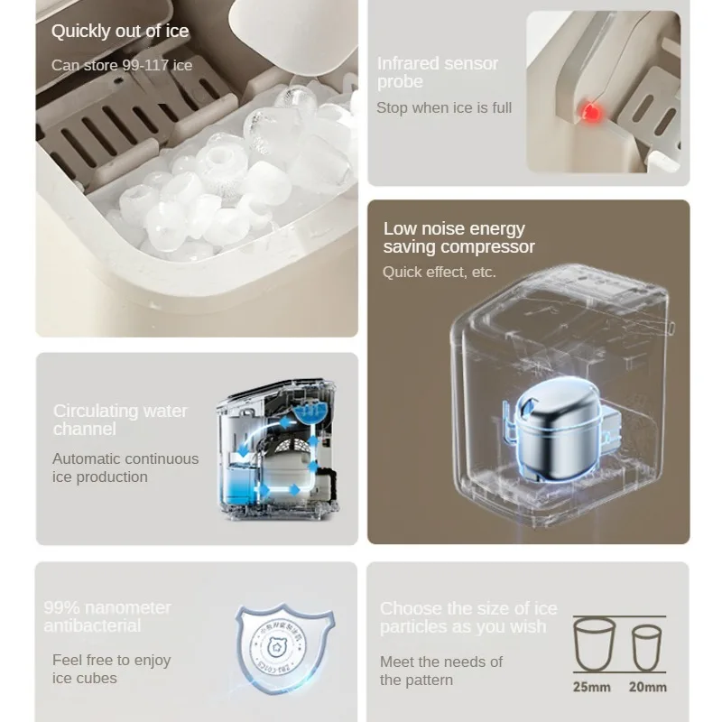 Domowa kostkarka do lodu 112W 12KG Mini komercyjna kostkarka do lodu Maker Macchina na Il Ghiaccio Kostkarka Do Lodu Fisk 8) Bravo Consult음 dedi빙기