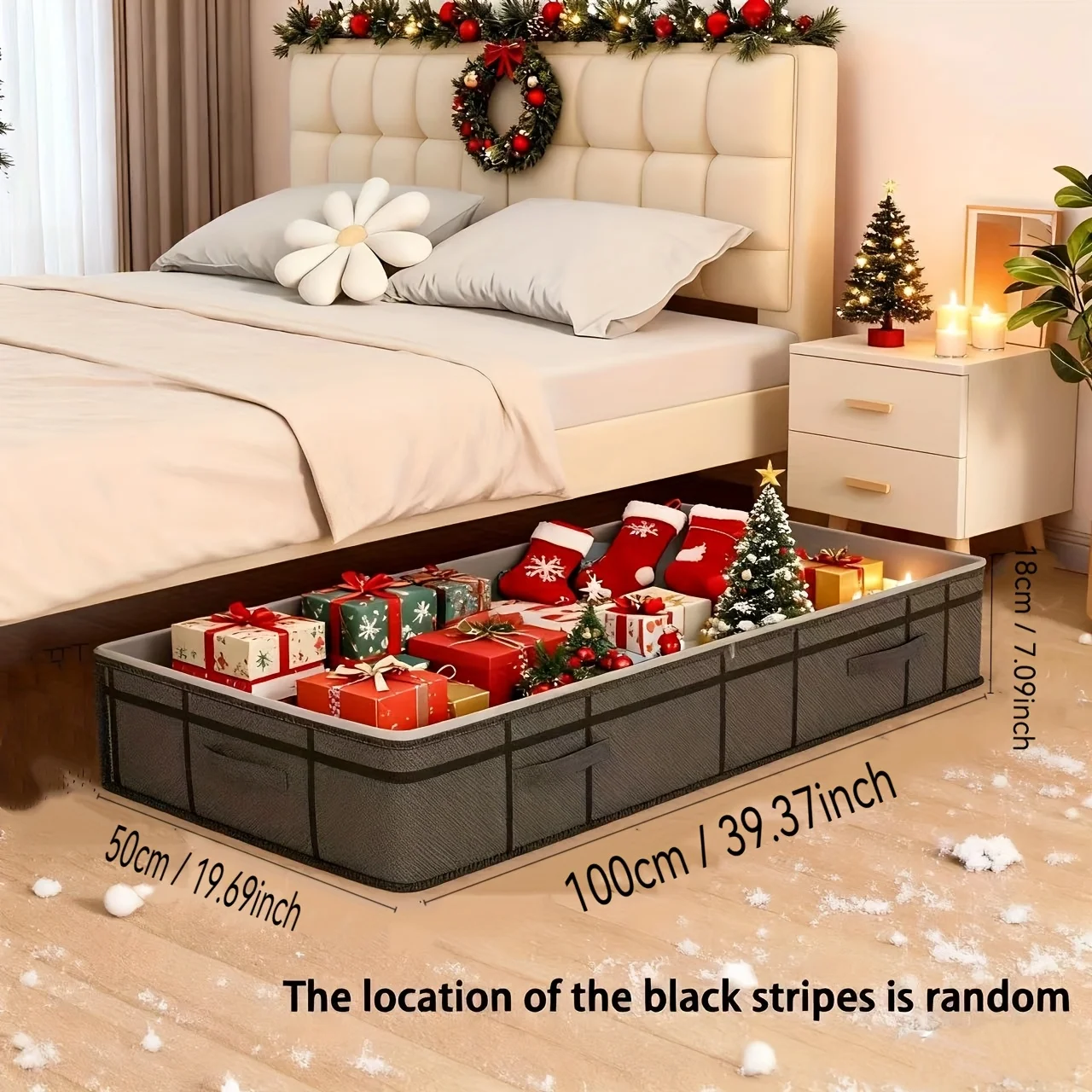 1 extra grote opbergzak voor onder het bed, geschikt voor Halloween, Thanksgiving-cadeaus, ruimtebesparende oplossing