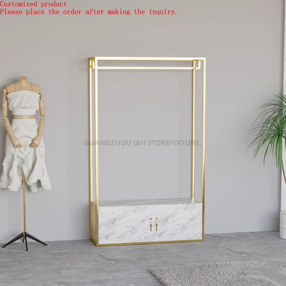 

Wedding Long Dress Display Stand Clothing Stand Metal Garment Display Rack with Cabinet Hangers for Wedding Gown Display