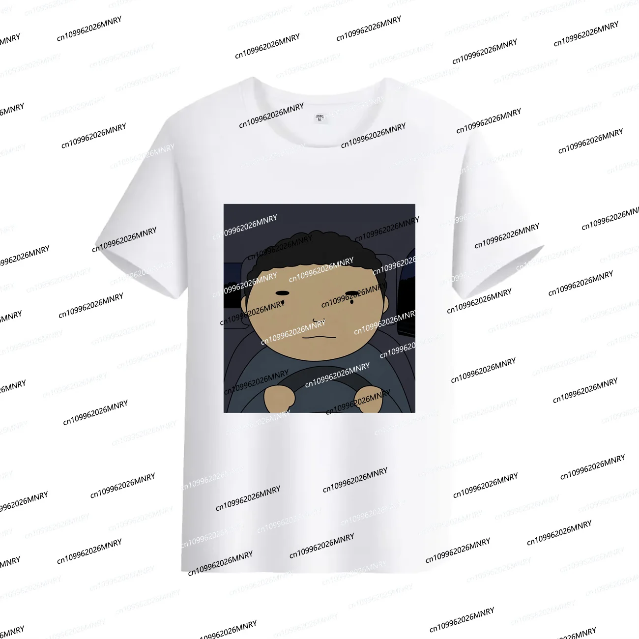 The Curly Hair Driver tshirt Road Rage Driver Summer Man tshirt Printed Cotton Neutral Top Men's and Women's Fashion T-shirt