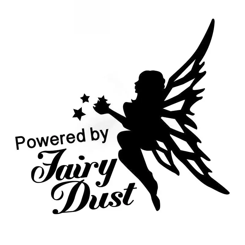 

Fairy Dust Girl Cute Magic Sticker High Quality Fashion Car Decoration Personality Pvc Waterproof Decal Black/white, 14cm*13cm