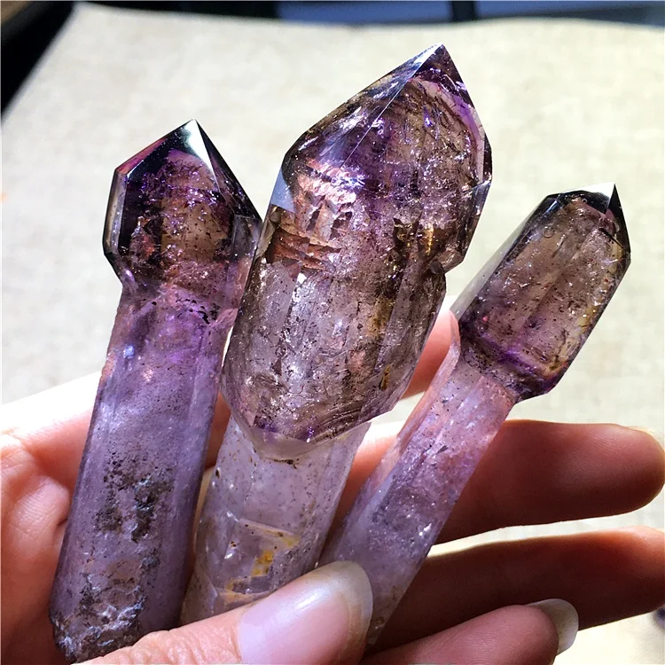 

l Amethyst Crystal Stone Original Ore Main Stem Rainbow Water Mineral Specimen Small Decoration Item
