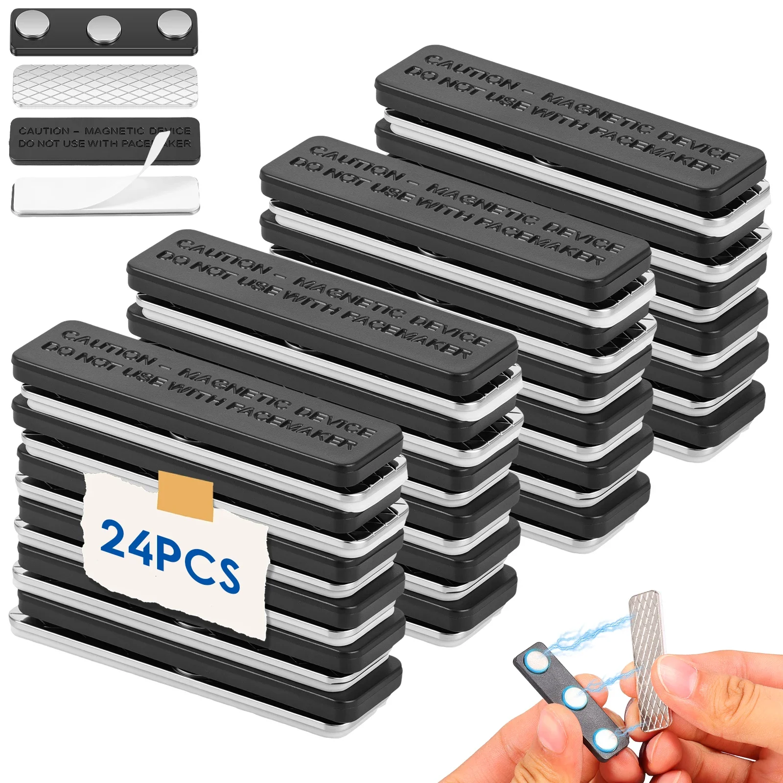 24 Pairs Magnetic Curtain Clips For Blackout Curtains Light Gap Seal 3 Magnet Closure No Drill Adhesive