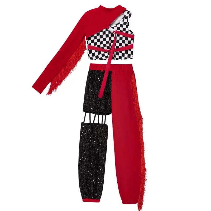 

2025 11 's Cool and Handsome Street Set Girl's Fashionable Jazz Dance Hip Hop Children's Performance Dress A