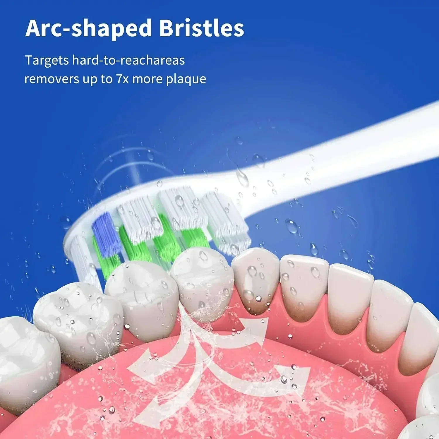 필립스 소닉케어 교체용 칫솔 헤드, 중간 부드러움 듀폰 강모, 전동 칫솔 교체용, 8 개