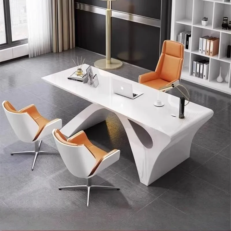 Wooden Manager Executive Office Desk Storage Luxury White Office Desks Standing Modern Large Mesa Escriotorio Furniture Home