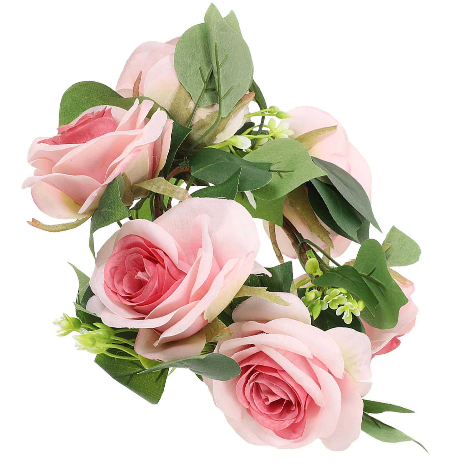 

Artificial C Wreath Rings Decorative PE Plastic FlowersFloral Rose Leaf Christmas Thanksgiving Valentine Party