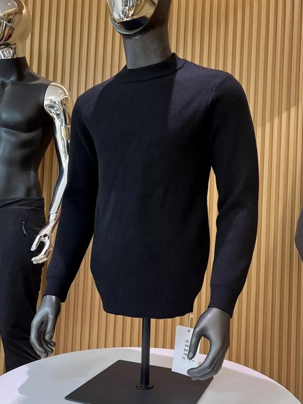 Cómodo Thiened Inteated Fce redondo Ne suéter de punto Nueva ropa casual para hombres Faionable Fibra de poliéster Invierno W...