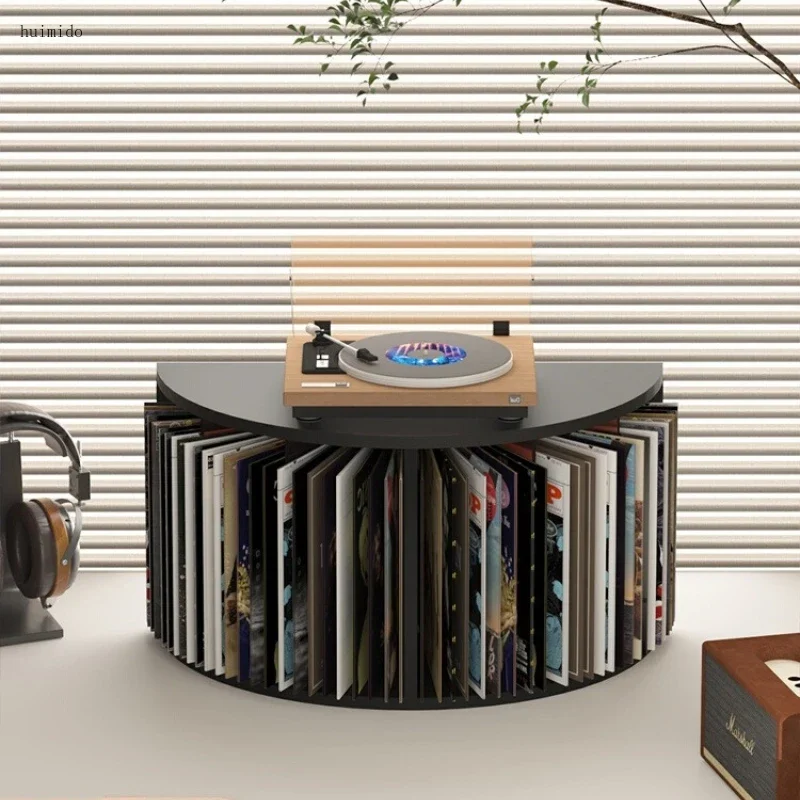 Retro Vinyl Storage Box Multifunctional Record Sorting Rack Increased Capacity Album Display Rack CD Player Storage Cabinet