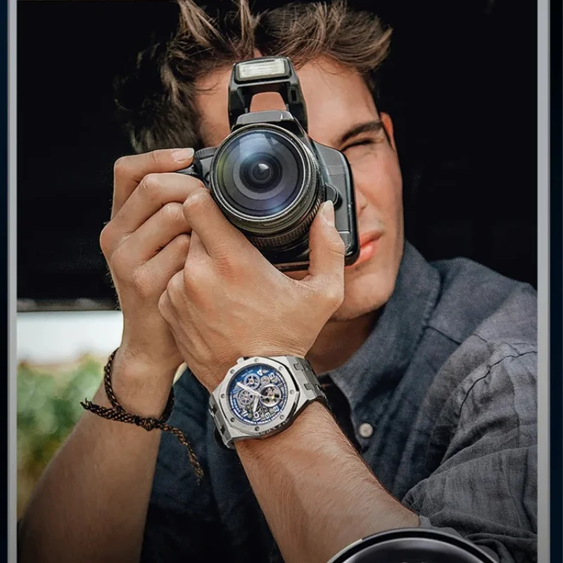 Deesio Design Top Band Watch D506A Luxury Automatic Movement Mechanical Watches Male Waterproof Steel Wristwatches Accessories