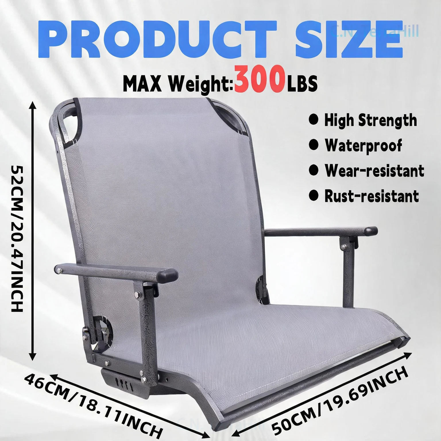 Folding Boat Chair Marine Seat S104A-1K Heavy Duty Camping Deck Chair for Boat Fishing Yacht Outdoor