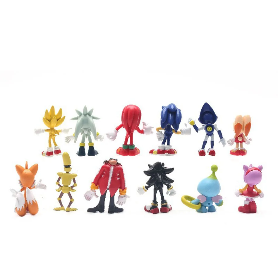 Mini figurines Sonic Rick en PVC pour enfants, poupées modèles, jouet animal mignon, Kasgehog Shadow Tail, cadeau d'anniversaire, 5-6cm, nouveau, ensemble de 12 pièces