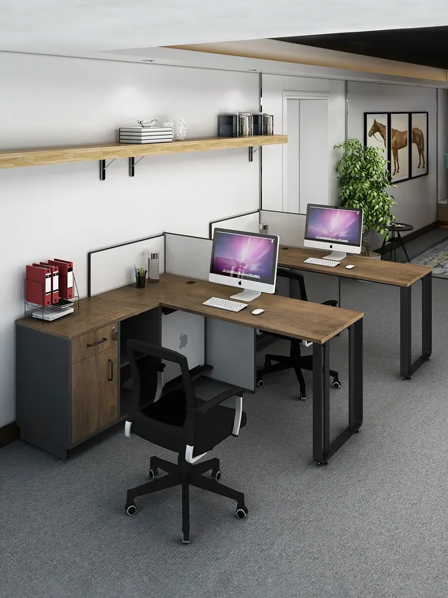 Industrial style staff desk staff seat four people 46 screen partition modern simple office furniture